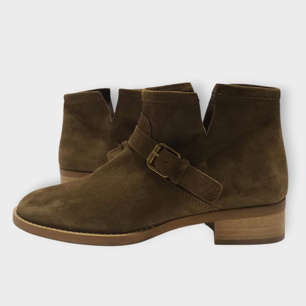 J. Crew Womens Brown Suede Leather Buckle Ankle Boots Sz 7 Fall Boho Western